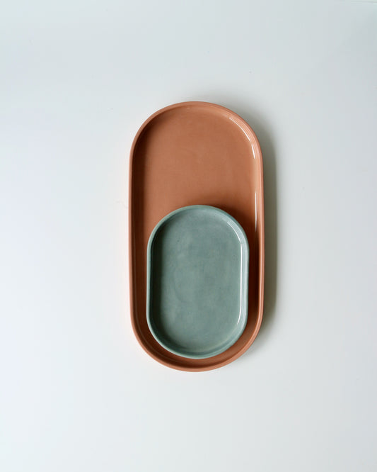 OVAL SIDE PLATE IN SLATE