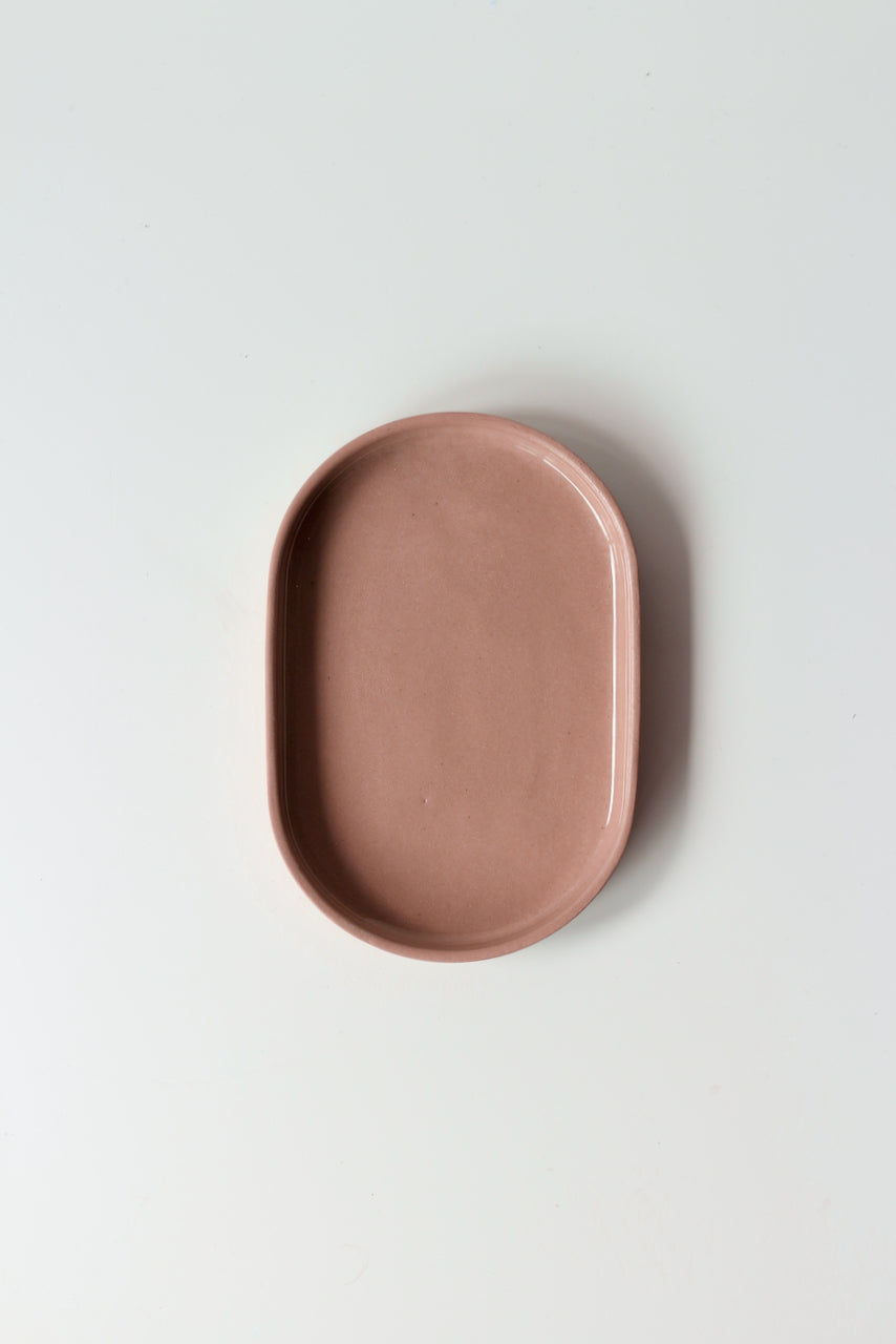 OVAL SIDE PLATE IN RHUBARB