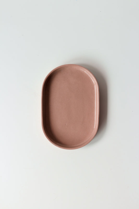 OVAL SIDE PLATE IN RHUBARB