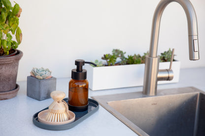 OVAL SERVING TRAY IN DENIM