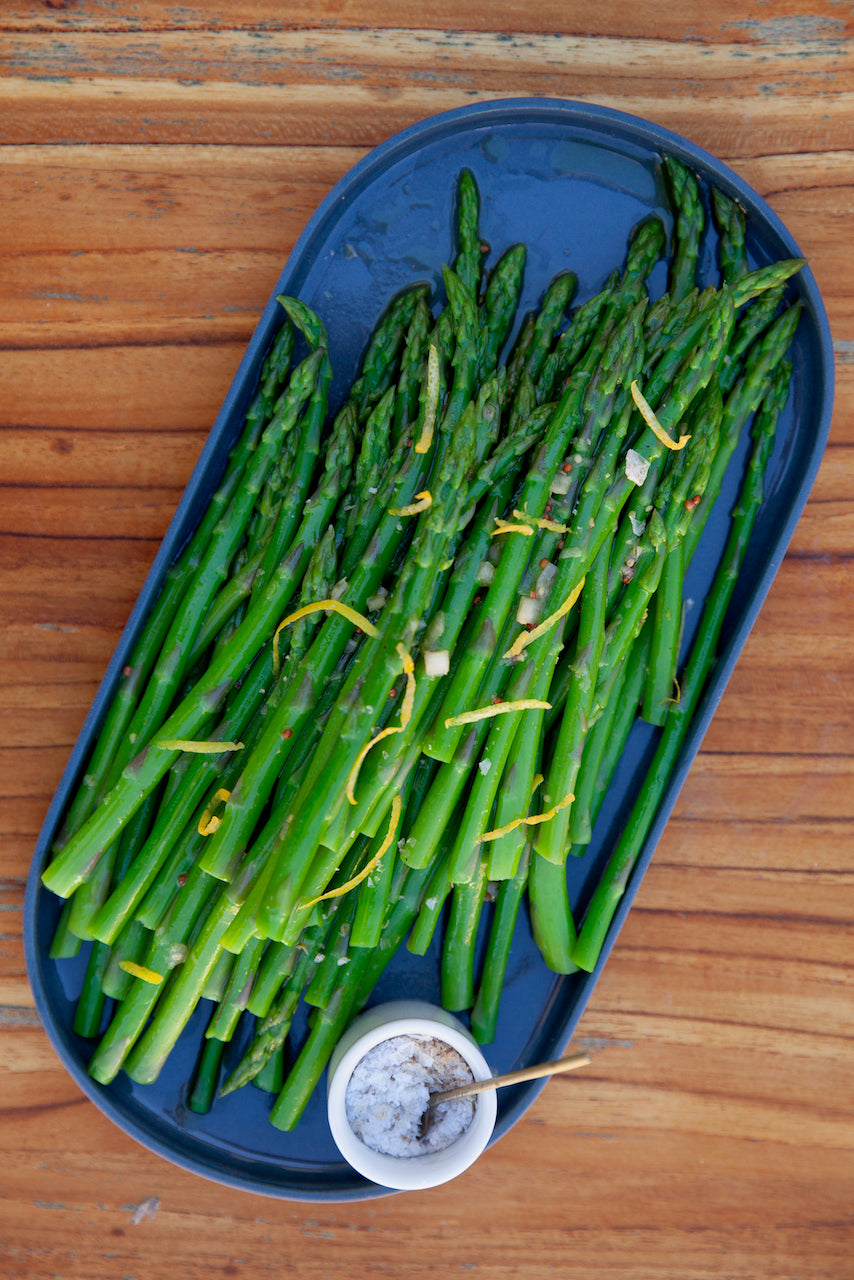 OVAL SERVING TRAY IN DENIM