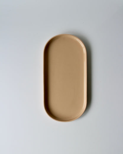 OVAL SERVING TRAY IN PEACH