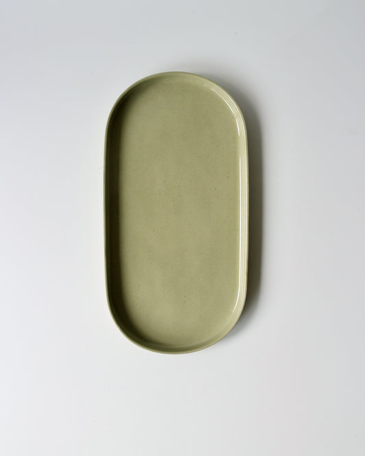 OVAL SERVING TRAY IN SAGE