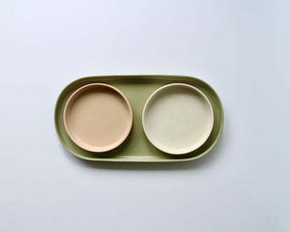 OVAL SERVING TRAY IN SAGE