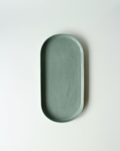 OVAL SERVING TRAY IN SLATE