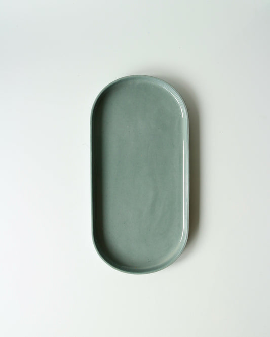 OVAL SERVING TRAY IN SLATE