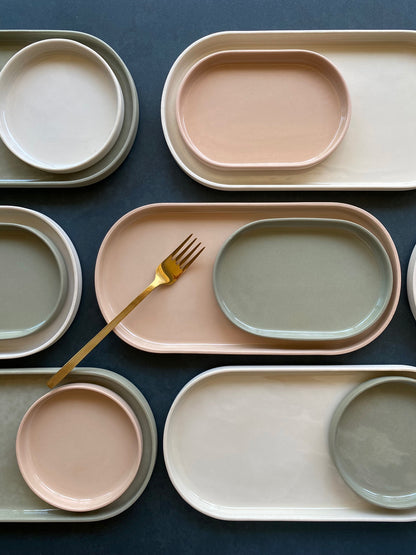 OVAL SIDE PLATE IN PEACH